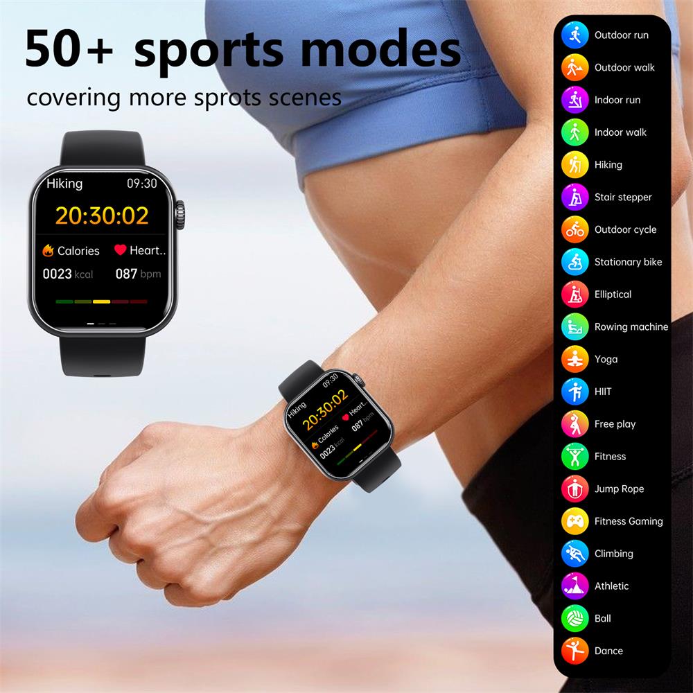 Square Smartwatch  Blood Pressure Heart Rate Tracker