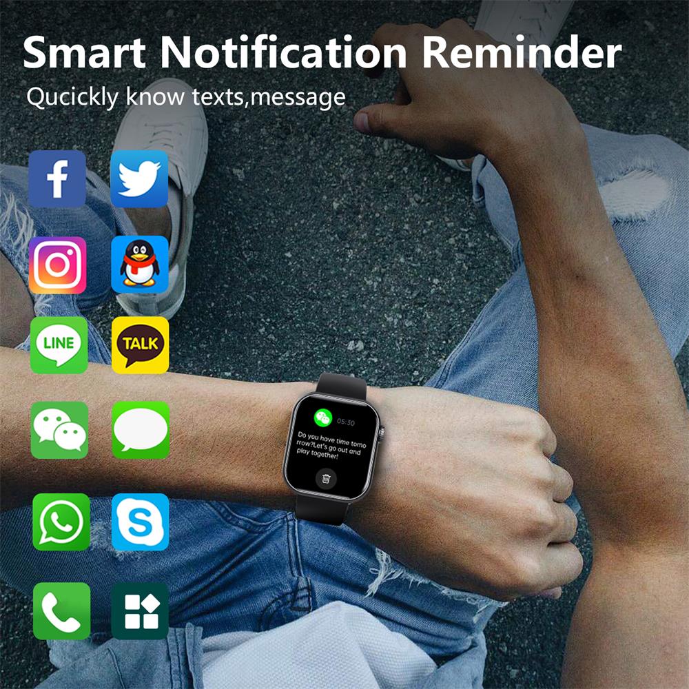 Square Smartwatch  Blood Pressure Heart Rate Tracker