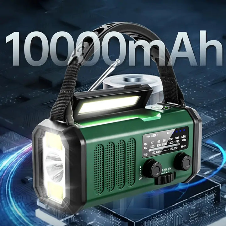 Solar Emergency Radio Power Bank with LED Flashlight Portable Device