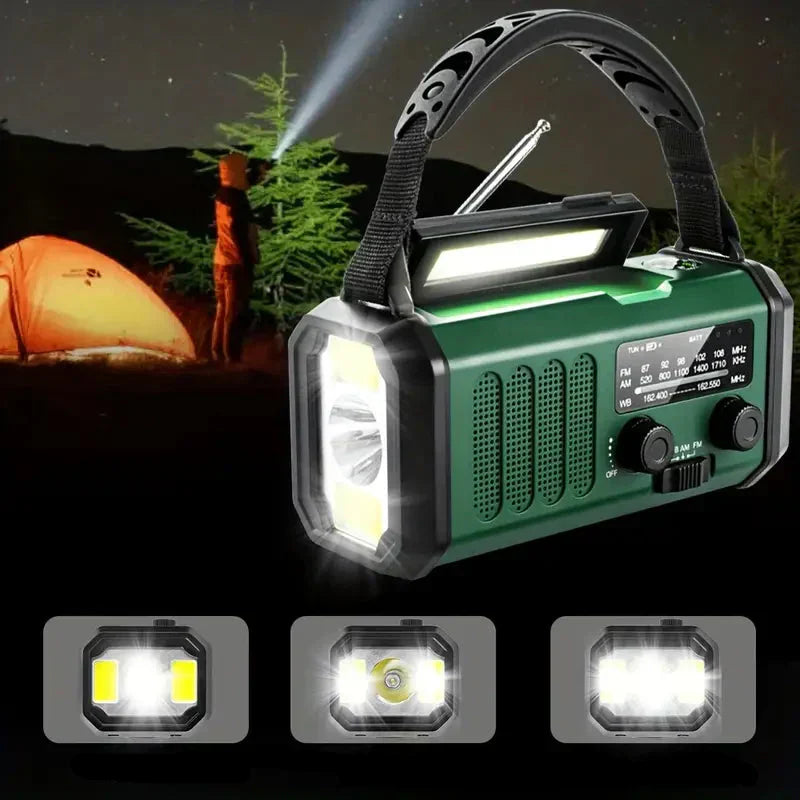 Solar Emergency Radio Power Bank with LED Flashlight Portable Device