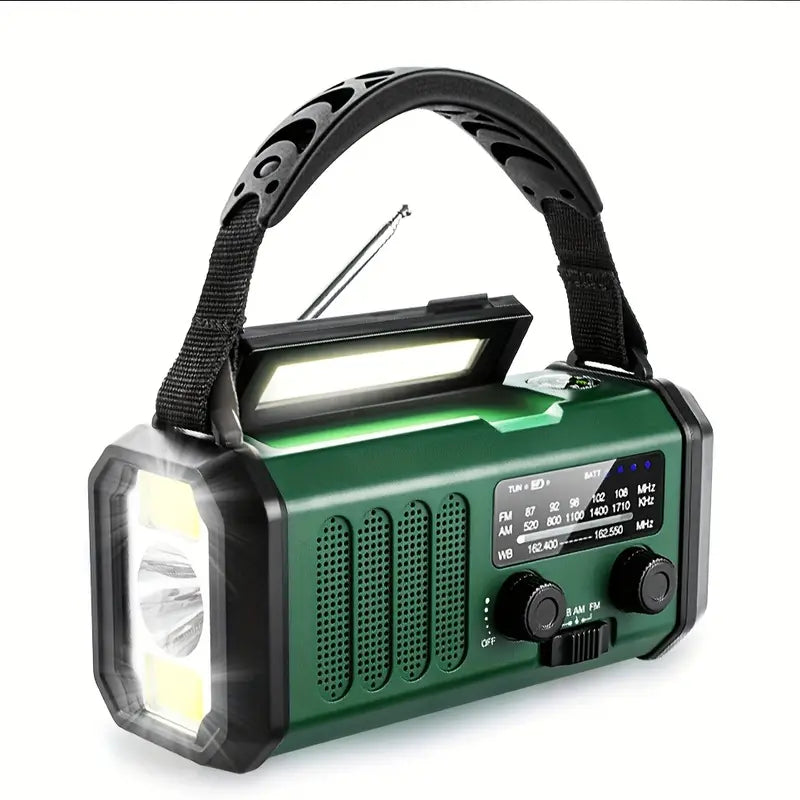 Solar Emergency Radio Power Bank with LED Flashlight Portable Device