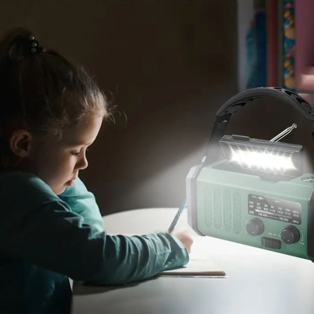 Solar Emergency Radio Power Bank with LED Flashlight Portable Device