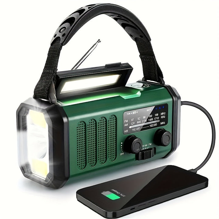 Solar Emergency Radio Power Bank with LED Flashlight Portable Device