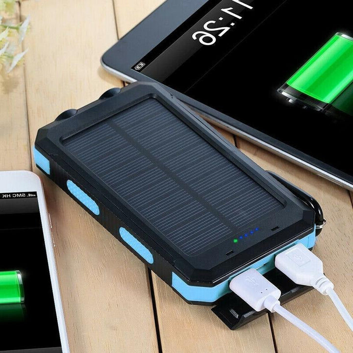 Portable Solar Power Bank Charger Waterproof Solar Panel Battery Pack
