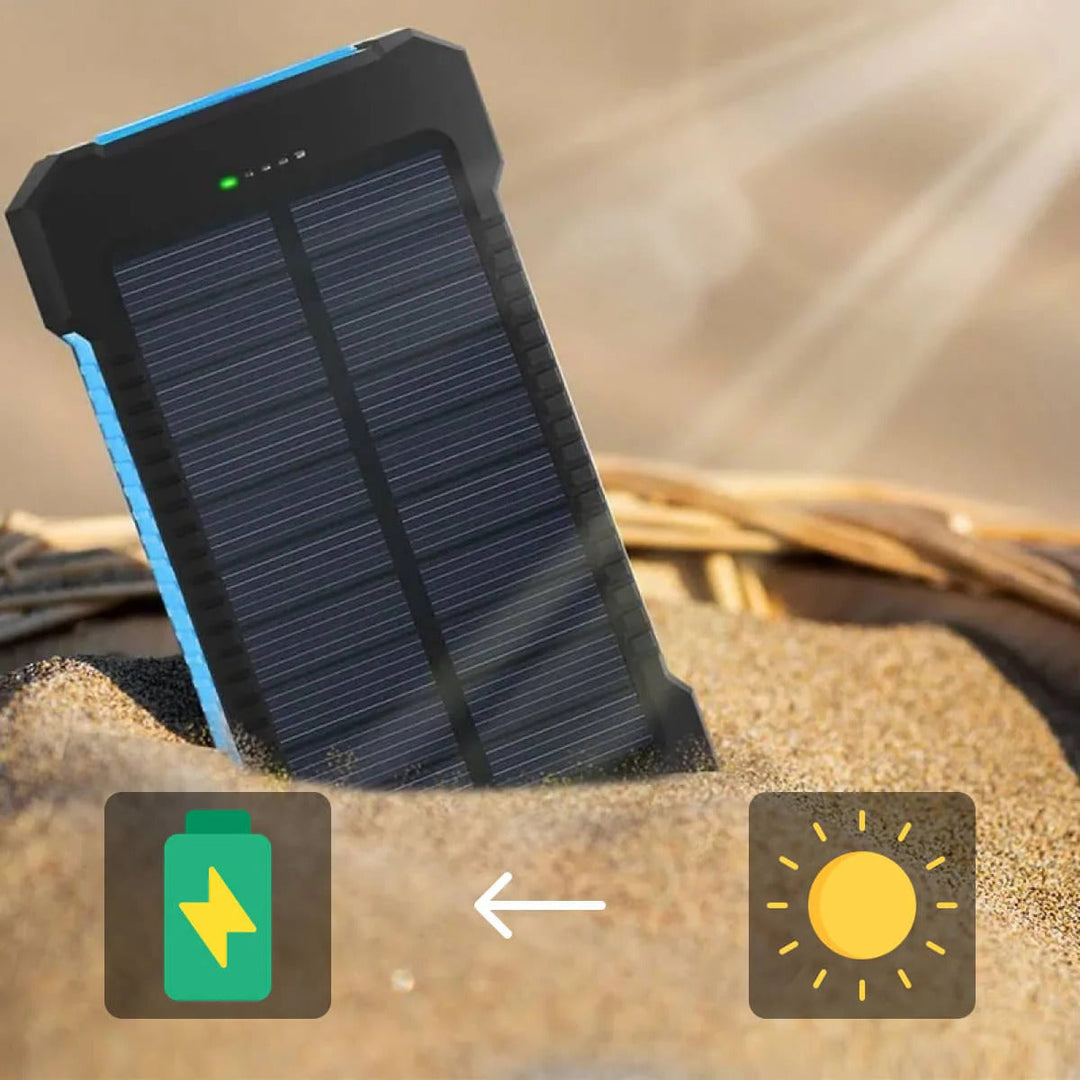 Portable Solar Power Bank Charger Waterproof Solar Panel Battery Pack