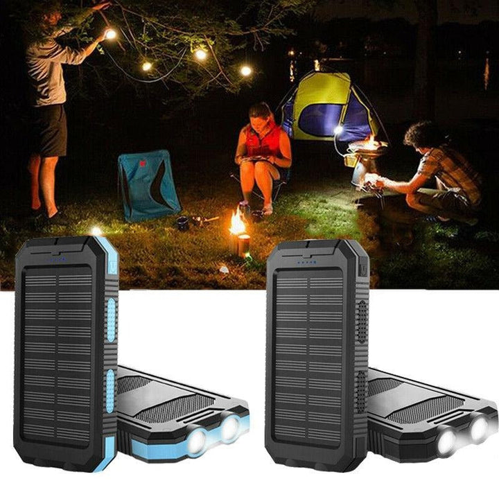 Portable Solar Power Bank Charger Waterproof Solar Panel Battery Pack