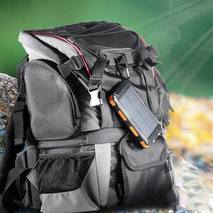 Solar Power Bank Portable Waterproof Charger with Torch Light