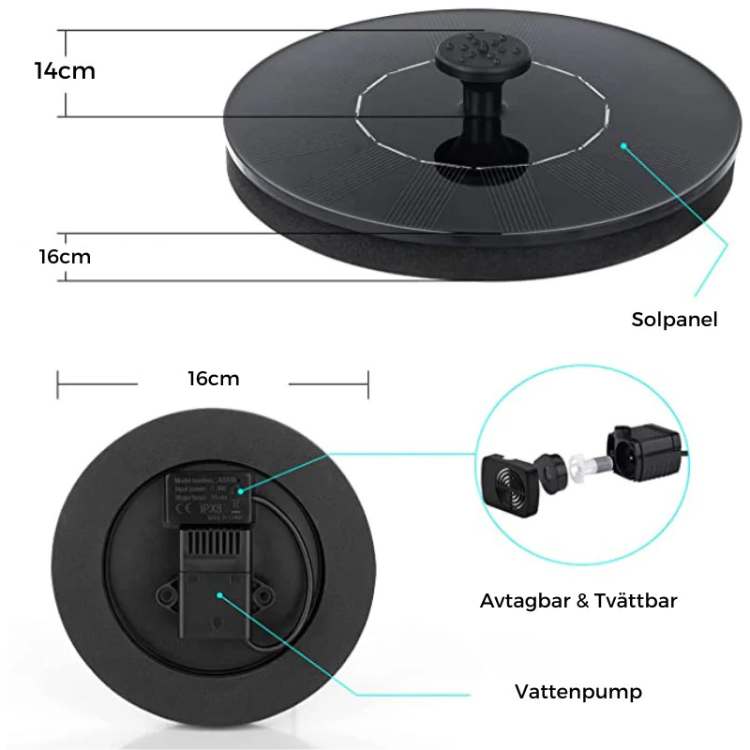 Solar Powered Dancing Water Fountain Outdoor Garden Fountain