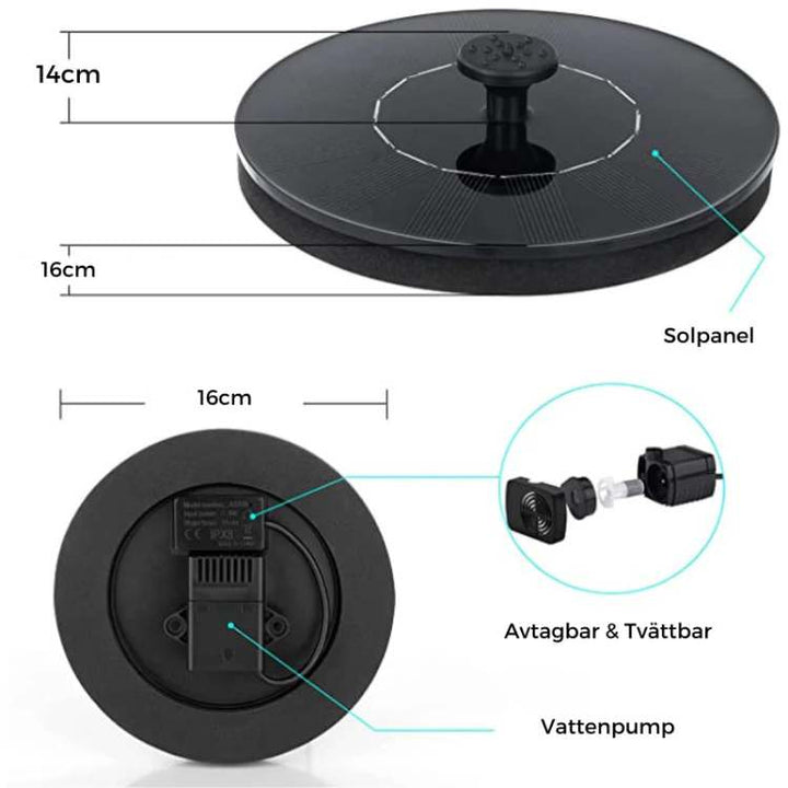 Solar Powered Dancing Water Fountain Outdoor Garden Fountain