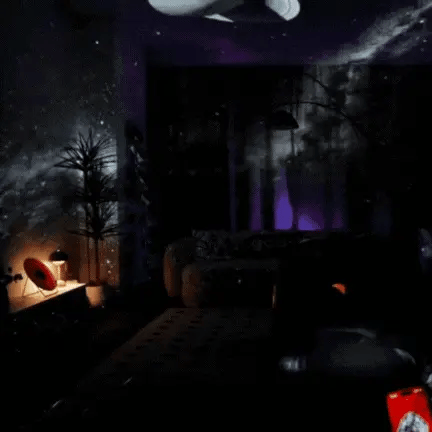 LED Star Projector Night Light Circular Flush Mount Ceiling Lamp