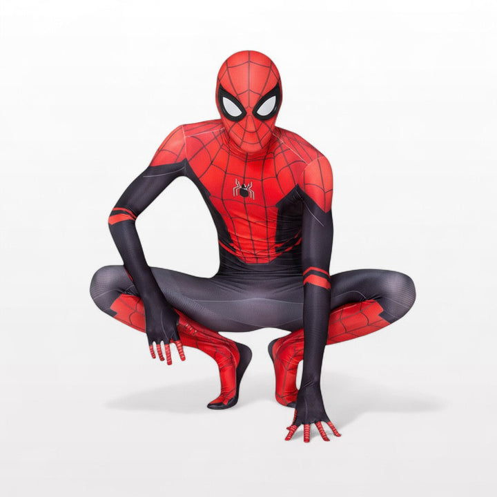 Spiderman Costume Red Black Bodysuit Kids Adults Halloween Cosplay
