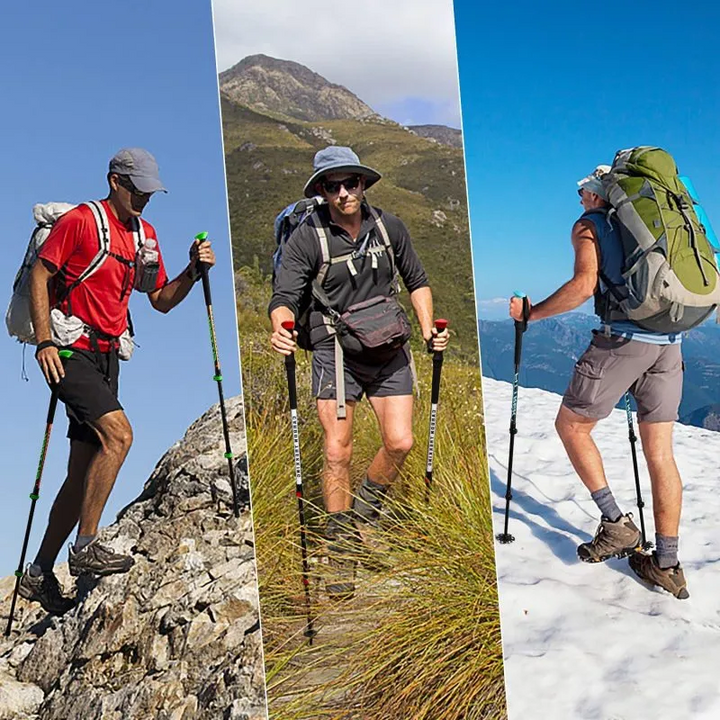 Adjustable Hiking Pole Walking Stick Outdoor Trekking Staff Survival Stick