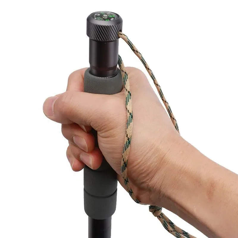 Adjustable Hiking Pole Walking Stick Outdoor Trekking Staff Survival Stick