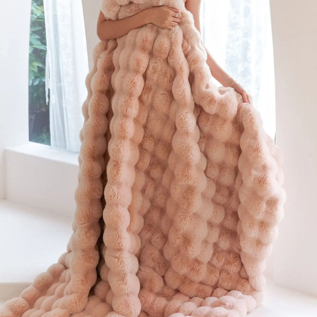 Wool Plush Rectangular Blanket Throw Soft Warm Bedding
