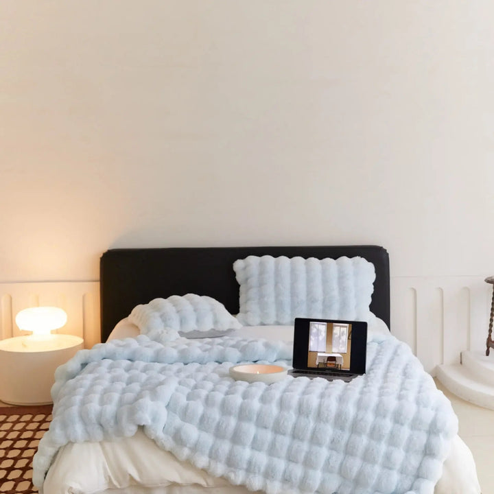 Wool Plush Rectangular Blanket Throw Soft Warm Bedding