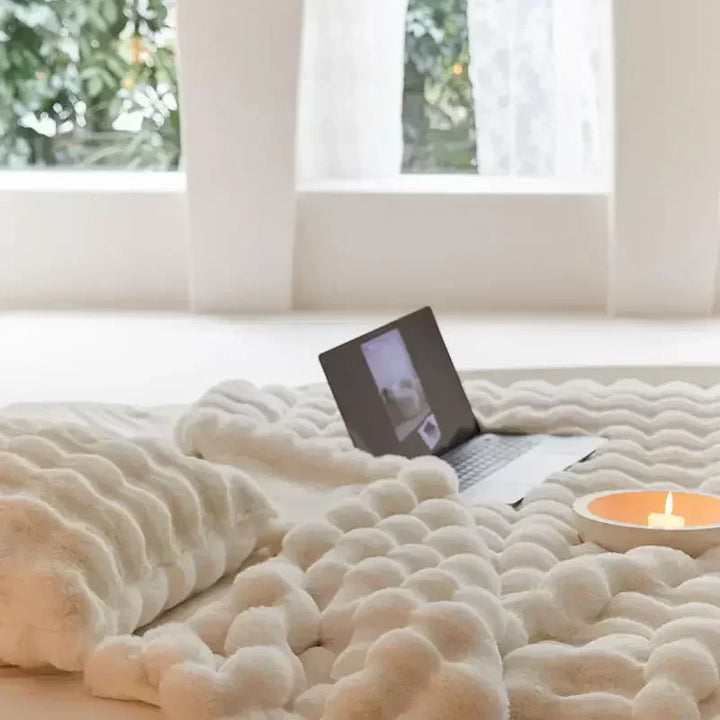 Wool Plush Rectangular Blanket Throw Soft Warm Bedding