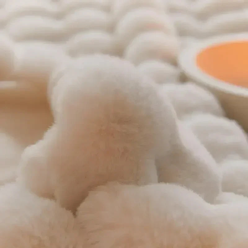 Wool Plush Rectangular Blanket Throw Soft Warm Bedding