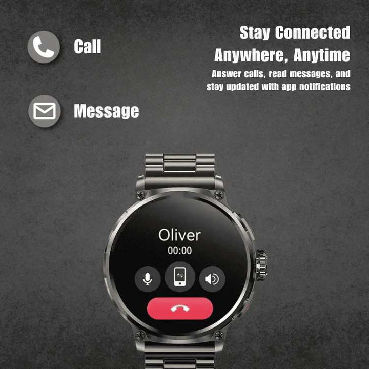 Smartwatch Circular Display 10 Day Battery Health Tracking Call Alerts