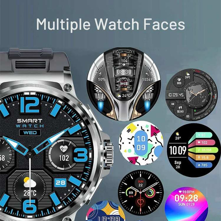 Smartwatch Circular Display 10 Day Battery Health Tracking Call Alerts