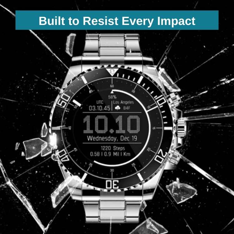 Digital Round Smartwatch Fitness Tracker Military Health Watch