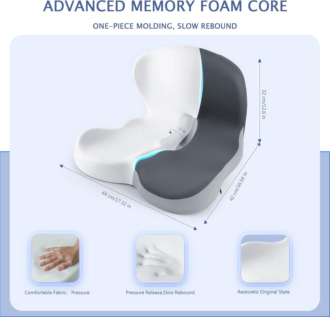 Memory Foam Truck Seat Cushion with Lumbar Support Pad