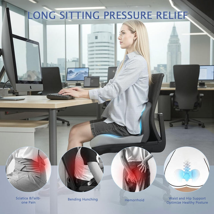 Memory Foam Truck Seat Cushion with Lumbar Support Pad