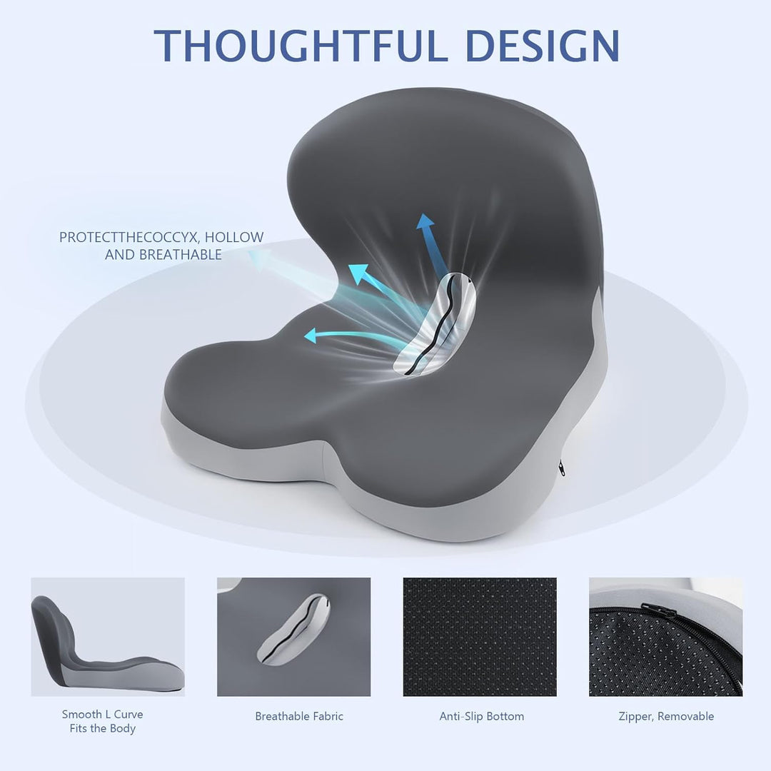 Memory Foam Truck Seat Cushion with Lumbar Support Pad