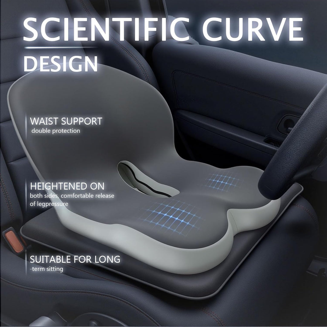 Memory Foam Truck Seat Cushion with Lumbar Support Pad