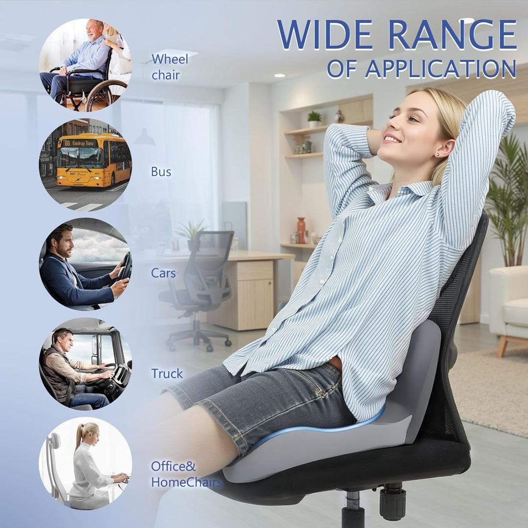 Memory Foam Truck Seat Cushion with Lumbar Support Pad