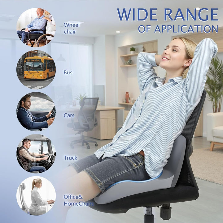 Memory Foam Truck Seat Cushion with Lumbar Support Pad