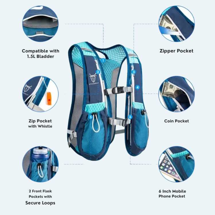 Running Hydration Vest Pack Trail Vest with Water Storage Reservoir