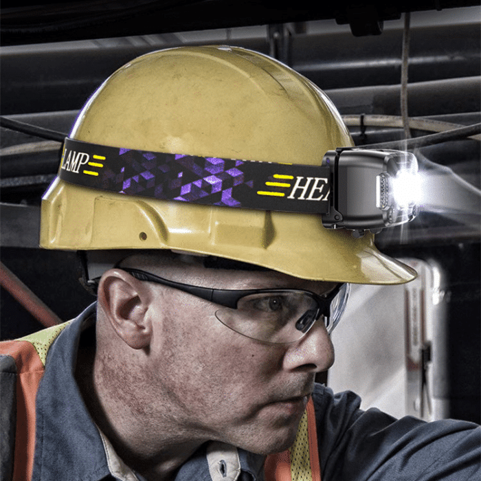LED USB Rechargeable Headlamp Light Adjustable Brightness