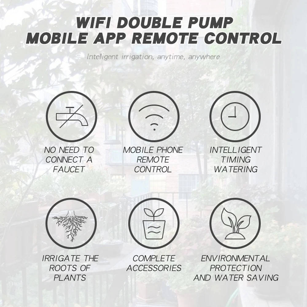 WiFi Smart Irrigation Controller Automatic Plant Watering System for 20 Pots