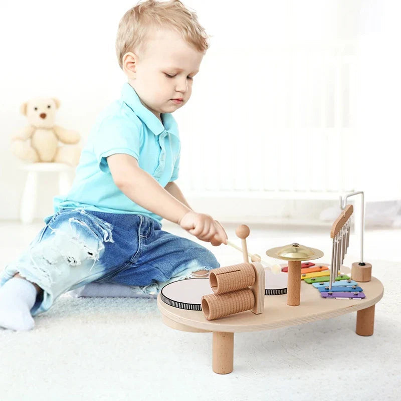 Wooden Music Station Educational Musical Activity Center for Kids Toy