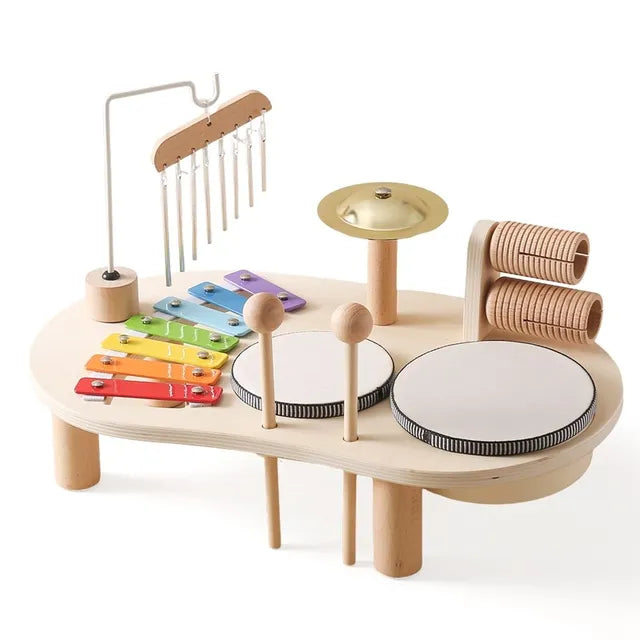 Wooden Music Station Educational Musical Activity Center for Kids Toy