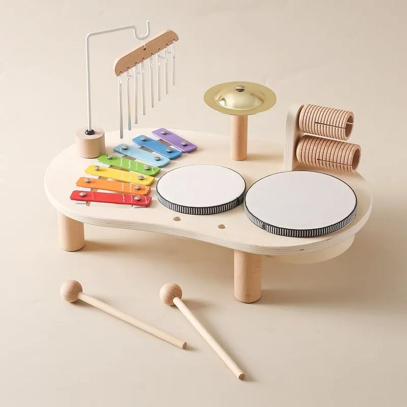 Wooden Music Station Educational Musical Activity Center for Kids Toy