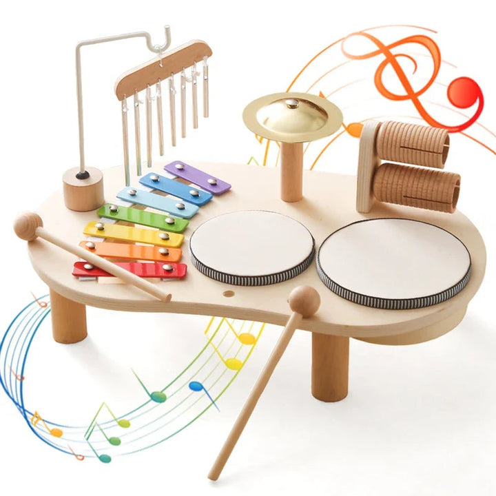 Wooden Music Station Educational Musical Activity Center for Kids Toy